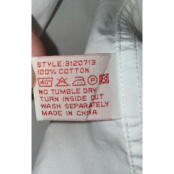 Henry Choice Blue Jeans White Short Sleeve Shirt L Tokyo Osaka Japan Patches - Picture 9 of 14